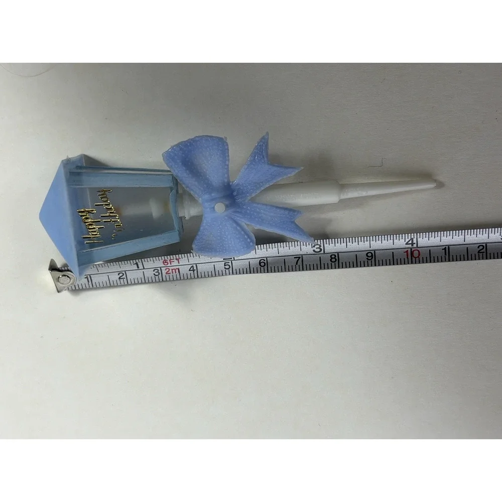Vintage WILTON Happy Birthday Street Lamp Cake Toppers Decoration Blue Qty 8
